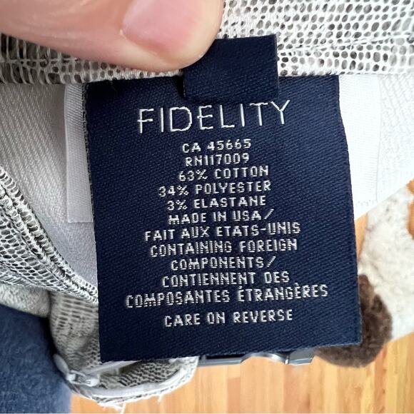 Fidelity Denim Classic Snakeskin Cream Black Joey Skinny Pants Women's size 26 - Picture 4 of 6